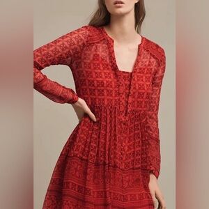 Maeve Red Geometric Patterned Dress